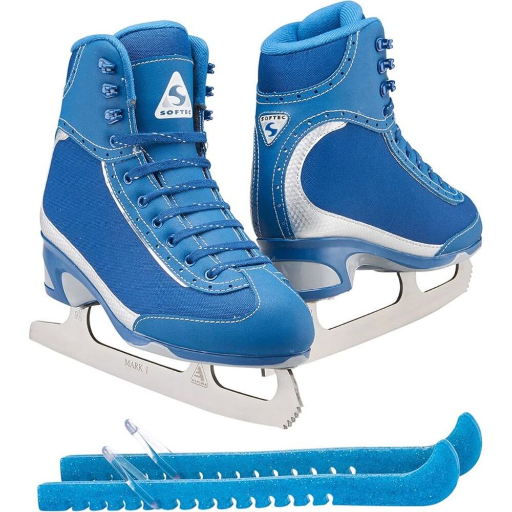 Jackson Ultima Softec Vista Women's Figure Ice Skates with Bundle - Blue, Size 8